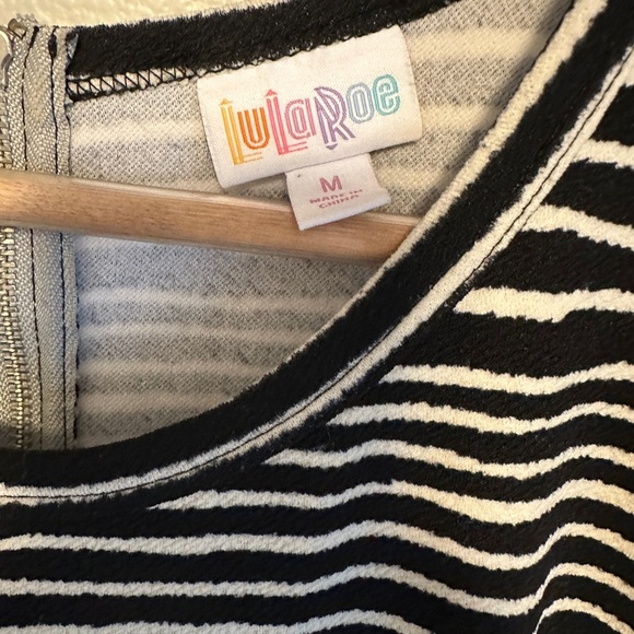 Lularoe Black and White Striped Dress - Picture 2 of 4